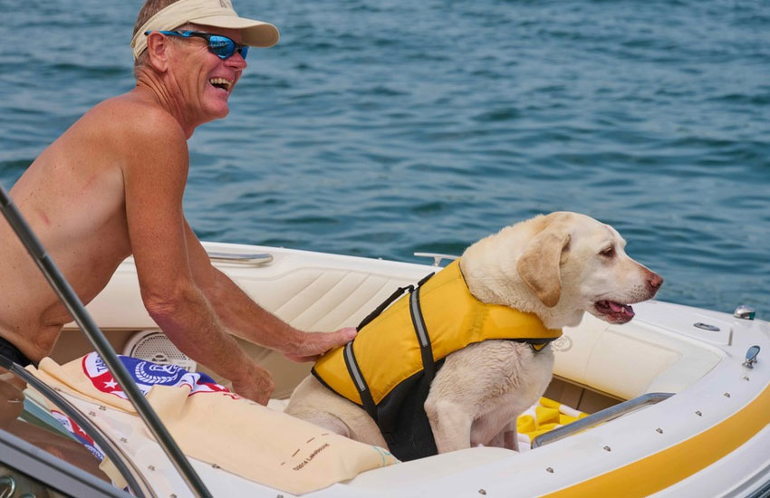 man with dog