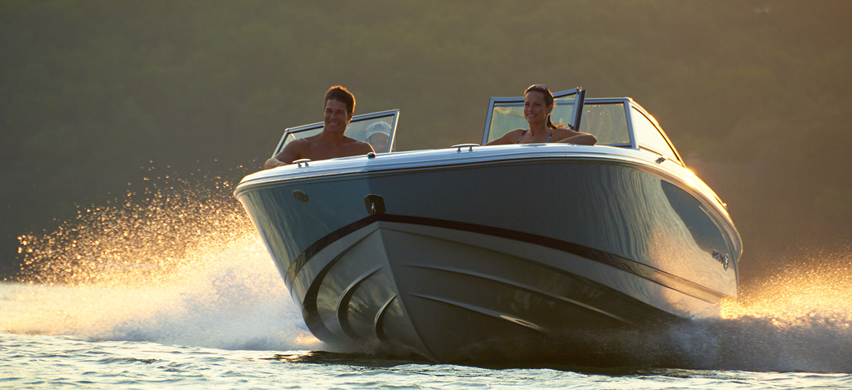 Cobalt Boats 10 Series 220S in Ice Blue and White Colorway Head-On