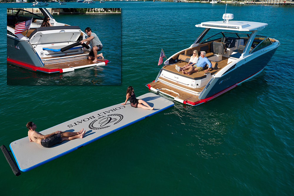 People having fun on a customized Cobalt boat